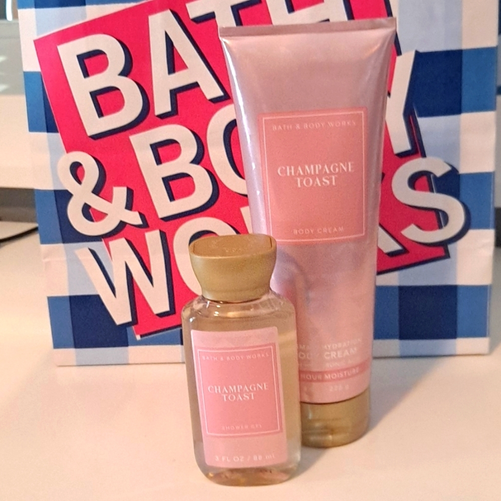 NWT Bath & Body Works Champagne Toast Body Cream and Shower Gel